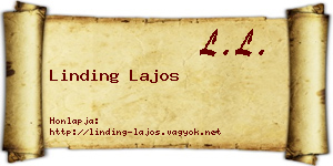 Linding Lajos névjegykártya